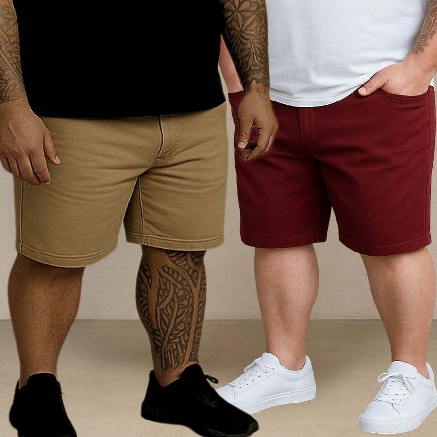 EVOLUTION PLAY Kit 2 Bermuda Shorts Twill Men's Plus Size 48 Or 58 Extra Large - Maple Persimmon - View 1