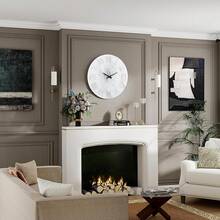Modern Wall Clock - 23.62 Inch Frameless Marble Glass Wall Clock With Roman Numerals, Non-Ticking Large  Decorative Clock - SF-MC585 - Xem 4