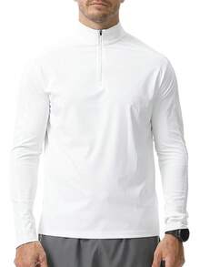 LECOONMX Playera de Protección UV Hombre Manga Larga Camiseta Deportiva contra Solar UPF 50+ para Senderismo Pesca Correr Outdoor Acuatica Natación - blanco - Ver 3