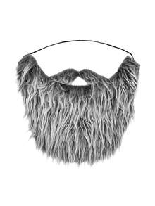 1 Set Unisex Curly Fake Beard, 4 Colors: Black, White, Greyish White, Brown, Suitable For Halloween Costume, Party Props, Masquerade, Role Play, Christmas, Thanksgiving