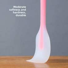 Silikonskrapa, Gräddskrapa i ett stycke, Kolakaksskrapa för bakning, Värmebeständig bakspatel - (Blå) Stor halvtransparent skrapa - Visa 3