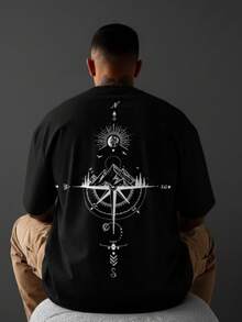 Men's T-Shirt MOUNTAIN PATH StreetWear 100% Cotton - 黑色 - 查看 1