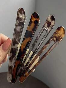 4 Stücke Leopard Muster Haarklammern, modische Haarspangen für Frauen