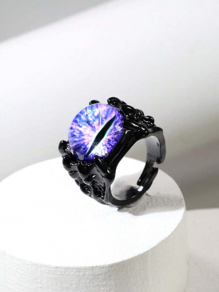 1個 激しいドラゴンの爪と悪魔の目の調整可能なリング、女性の日常的&ハロウィンのアクセサリー - マルチカラー - 見る 4