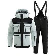 LEIFENSH Set de 2 piezas Ropa deportiva y de exterior para hombres, Ropa deportiva y recreativa profesional para hombres, Traje de esquí, Conjunto de traje de esquí, Parte superior y Bottom, Gris claro HX9123 - Gris Claro - Ver 16