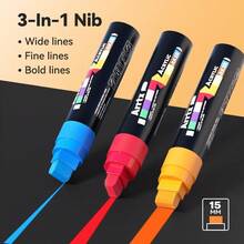 Acrylic Jumbo Markers 15mm Jumbo Felt Tip 10 Acrylic Paint Pens For Rock Painting Stone Glass Easter Egg Wood And Fabric PaintingAcrylic Markers DIY Crafts Making Art Supplies - 10 - View 2