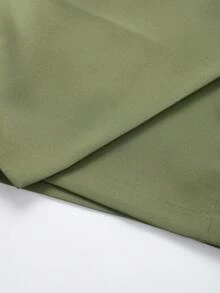 Women's Fashion Casual Solid Asymmtrical Wrap Shorts Skirts, Minimalist And Fashionable Skirt Pants Summer - Moss Green - View 4