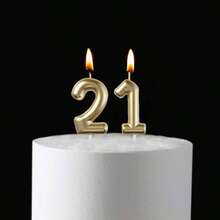 2.35 Inch Gold 21 12 Birthday Candles, 3D Number 12th 21st Cake Topper Birthday Party Decorations Theme Party - 12 + Vàng - Xem 5