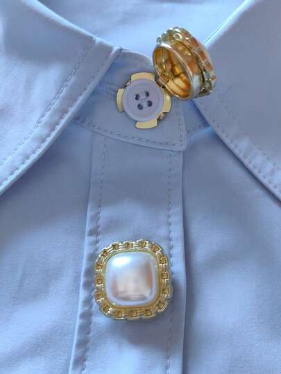 2 Stücke/Set elegante Perlgeometrie Knopfabdeckungen, Hemdknopfabdeckungen zum Aufclipsen, modische Kristall-Manschettenknopfabdeckungen, geeignet für Smoking und Hochzeitskleider Dekoration