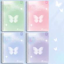 4 Packs A5 Spiral Notebooks With Double Coil - 60 Pages Each, Elegant Love Letter & Butterfly Design, Lined Paper Journals, Ideal For Gift, Girls' Diary, Office Or School Supplies