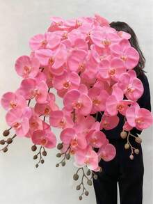 1 pieza Flor de orquídea Phalaenopsis artificial, decoración versátil para bodas, fondo de novia, ramos, corsajes, arcos, fiestas, regalos, centros de mesa de restaurante