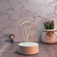 Creative 3D Stereo Night Light, USB Powered, Touch Switch, Three-Level Dimming, It Is An Ideal Choice For Birthday Gifts Or Holiday Gifts. - trắng - Xem 12