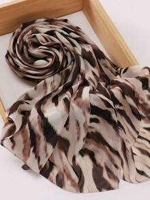 1pc Soft Tie-Dye Printed Hijab Scarf - Multicolor - View 8