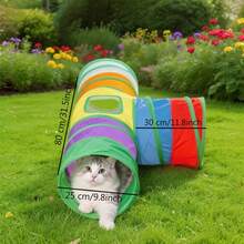 Cat Tunnel Tent Outdoor Rainbow Cat Fence Amusement Park, Indoor Cat Outdoor House, Including Portable Tent, Circular Cat Fence Tunnel Cat House, Suitable For Cats, Kittens And Small Animals, Including Storage Bags - Multicolor - View 9