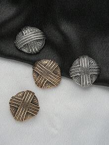 10pcs/Set Vintage Textured High-End Metal Buttons, Suitable For Coats, Sweaters, Uniforms, Suits, DIY Sewing Accessories - Multicolor - View 9