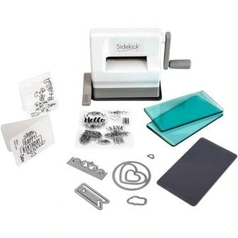 Sizzix Sidekick Starter Kit 661770 Portable Manual Die Cutting And Embossing Machine For Arts And Crafts Scrapbooking And Cardmaking 6.35 Cm Opening