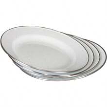 24Piece Enamel Camping Tableware Set - White - View 2