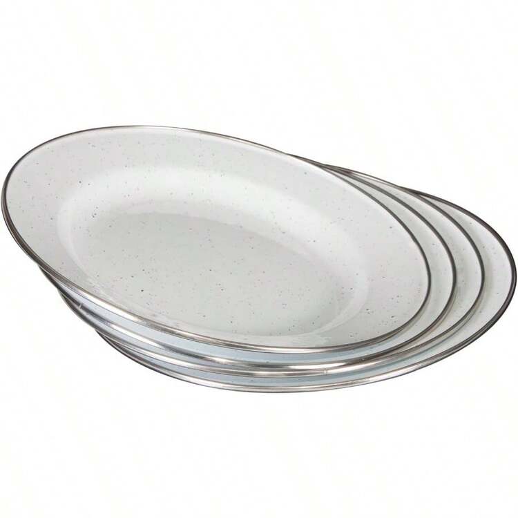 24Piece Enamel Camping Tableware Set - 白色 - 查看 2