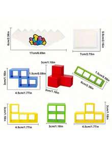 Stapelleksak för stresslindring i slumpmässig färg, Fidgetleksak för kontorsbord, Balanserande byggklossar, Roligt stapelspel - Multifärgad - Visa 4