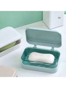 Soap Box, Soap Bar Holder, Soap Rack, Bathroom Draining Soap Dish, Lidded, Portable, Waterproof, Dustproof, Detachable, Healthy Sturdy, Fashionable Colors. Suitable For Bathrooms, Washrooms, Back-To-School Season, Sinks, Kitchens, Toilets, And Christmas Gifts. - Random Styles - View 4