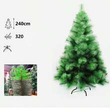 Nuevo árbol de Navidad de PVC, árbol de Navidad artificial, árbol de madera dura de PVC, árbol de Navidad verde, decoración de árbol de 60 cm, 90 cm, 120 cm, 150 cm, 180 cm y 210 cm, adecuado para decoración navideña de hogar, jardín, centro comercial y restaurante. - Verde - Ver 31