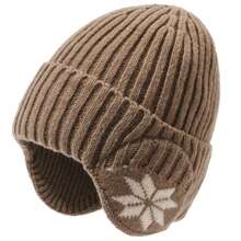1pc Knitted Hat With Thermal Lining, Thick Warm Winter Cycling Ear Muff Neck Warmer Face Mask - A - View 3