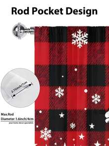 1 pieza Cortina decorativa de alta gama con patrón de elementos navideños y bola de Navidad, universal para todas las estaciones, para uso en exteriores, cenador, dormitorio, cocina, oficina, estudio, sala de estar - Cortina de pantalla de ventana semi opaca (peso de tela 100g)