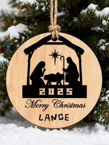 [Customized] Customized Name Wooden Decorative Item, Personalized Wooden Decorative Item, Christmas Gift, Family Christmas Tree Decoration, Christmas Decoration Christmas Gift Tag, Christmas Pendant, Christmas Tree Decoration Item. - Multicolor - View 5