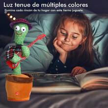 Dancing Cactus Toys, Talking Dancing Cactus Singing Record Imitate Repeat What You Say Toy With 120 English Songs Electronic Lighting Plush Cactus Gifts, Fun Creative Electric Plush Cactus (USB Charging), Singing Dancing Cactus LED Luminous Toy Funny Plush Doll For Kids - 紫色 - 查看 4