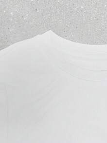 Women's Y2K High-Waisted Cropped T-Shirt, Golden Foil Lettering With Geometric Print, Slim-Fit Short Sleeve Top For Spring And Summer, Breathable Fabric, Glitter Design, Machine Washable, Versatile Layering Piece, Chic Y2K Top With Geometric Patterns, Unique Summer Tops For Women, Vacation Outfits - trắng - Xem 4