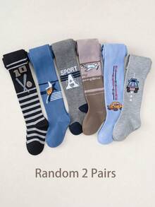 2/4pcs Baby Thick Leggings/Rompers For Autumn/Winter, Soft & Comfortable, Unisex Design Suitable For Boys To Wear Outerwear - Multicolor - View 12