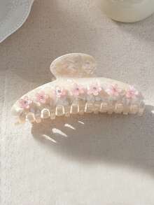 1pc Women's New Sakura Bun Claw Clip, Large Acrylic Rhinestone Hair Claw Hair Clip, Niche Exquisite Hair Accessory Winter Hair Clutch