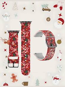 1pc Gingerbread Man Soft Elastic Breathable Comfortable Replacement Watch Band, Compatible With Samsung, Garmin, Honor Smartwatches, 38mm 40mm 41mm 45mm 44mm 42mm 46mm 49mm, Fashionable Casual Multi-Color Silicone Watch Strap Compatible With Apple Watch Ultra Series SE/11/10/9/8/7/6/5/4/3/2/1