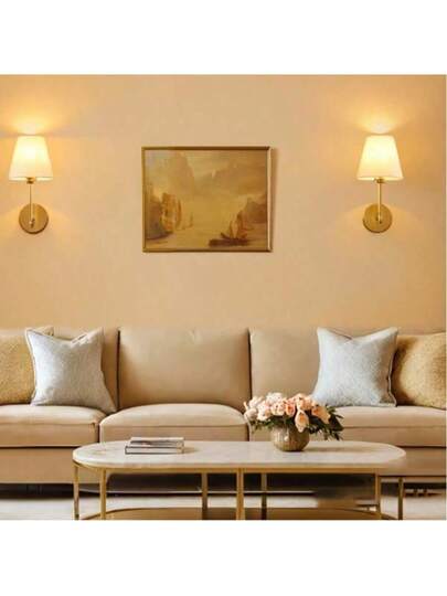 Wand Sconces, Bathroom Vanity Sconces Lighting Wit Fabric Shades, Wireless Installation, Battery Charging, Remote Control Industrial Lamps, Lights Bedroom Living Room Kitchen view 2