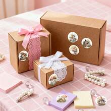 500pcs/Roll Countryside Cottage Doodle Stickers, 1 Inch Round 8 Cartoon Patterns, Mushroom House, Tree House, Office Supplies, School Rewards, Scrapbooking, Water Bottles, Phone Cases, Laptops DIY Decor, PVC Waterproof Sticker - Countryside Wooden House Stickers - View 2