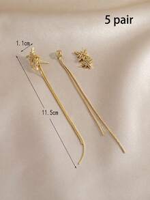 1 Pair Minimalist Stylish Multi-Spike Tassel Earrings, Suitable For Women's Daily Wear, Gift For Friends, Christmas Gift