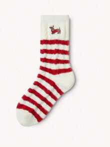 1 Paar Damen Dicke Fleece Weihnachts Socken, warm und gemütlich für den Innenbereich, geeignet für Weihnachten und den täglichen Outfit