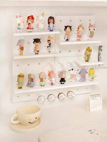 1 Pc Mountable Pegboard Wall Shelf, Cute & Elegant, Adhesive For Student Dorm, Simple Desk Organizer, Only For Light Items