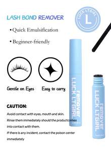 Soluzione rimuovi colla per ciglie finte, portatile per uso on-the-go, delicata e adatta ai principianti per una facile rimozione di ciglie finte.