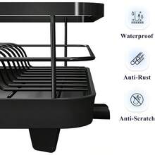 Escurridor de Trastes Acero Inoxidable sobre Fregadero, Escurridor de Trastes de 2 Niveles Acero Inoxidable, Función de Drenaje Automático de Platos para Fregadero (5) - 5 - Ver 7