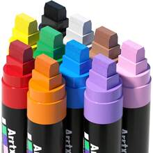 Acrylic Jumbo Markers 15mm Jumbo Felt Tip 10 Acrylic Paint Pens For Rock Painting Stone Glass Easter Egg Wood And Fabric PaintingAcrylic Markers DIY Crafts Making Art Supplies - 10 - View 1
