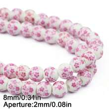 6/8/10mm Floral Patterned Ceramic Beads Mix, Round Loose Spacer Beads For Jewelry Making DIY Bracelets Necklaces
