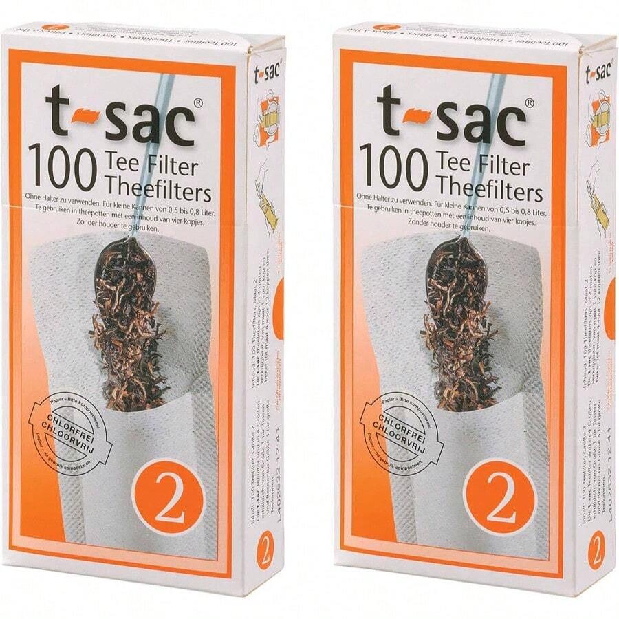 Tea Bags, Disposable Tea Infuser, Number 2 - Size, 2 to 4 - Cup Capacity, Set of 200 - De 2 a 4 tazas, 200 filtros - Ver 1