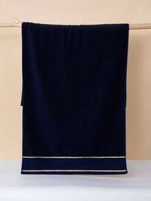1pc/2pcs/4pcs Modern Minimalist Fashion Line Textured Towel Bath Towel, Non-Shedding, Highly Absorbent, Ultra Soft, Durable Bathroom Accessory, Best Gift For Partner, Towel Size 40*75, Bath Towel Size 70*140 - Dark Blue - View 8