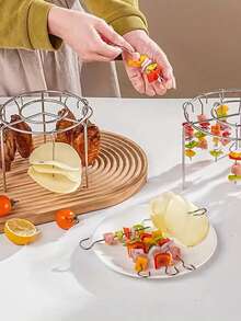 1 pièce - Convient pour la cuisson intérieure/extérieure, contact alimentaire, sans électricité requise, accessoires pour friteuse à air, set de grille de barbecue pour friteuse à air, grille de barbecue ronde en acier inoxydable.