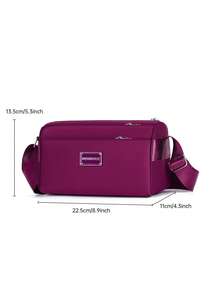 1pc Solid Color Nylon Fabric Zipper Closure Fashionable Casual Backpack, Handbag For Keys, Daily Essentials, Suitable For Men, Spring, Summer, Autumn, Daily, Work, Business, Shopping