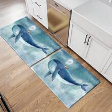 1 szt. mata podłogowa w stylu wieloryba i morza, dywan przypominający wełnę, wysoka absorpcja wody, łatwa do czyszczenia, odpowiednia do dekoracji domu, gospodarstwa wiejskiego, na werandę, do wnętrz, dekoracji pokoju, kuchni, jadalni, małego biura/biura domowego, do zlewu, pralni, mata podłogowa, mata kuchenna i nie tylko. - Wielokolorowe - Zobacz 12
