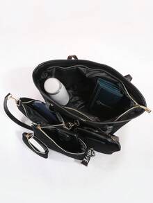 Unique Rhombus Pattern, Durable Material Large Capacity & Stylish Design Combo Bag Set! Shoulder, Crossbody, Handbag & Tote Bag, Fashionable Cross-Border New Favorite, Easy To Look Chic.