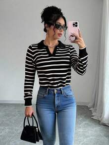 Women Knit Tops - Black - View 1