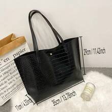 Bolso de mano de mujer con estampado de cocodrilo, bolso de hombro minimalista para ir al trabajo, bolso de compras de gran capacidad, bolso de mano casual multifuncional